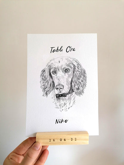 Pet Portrait Table Numbers