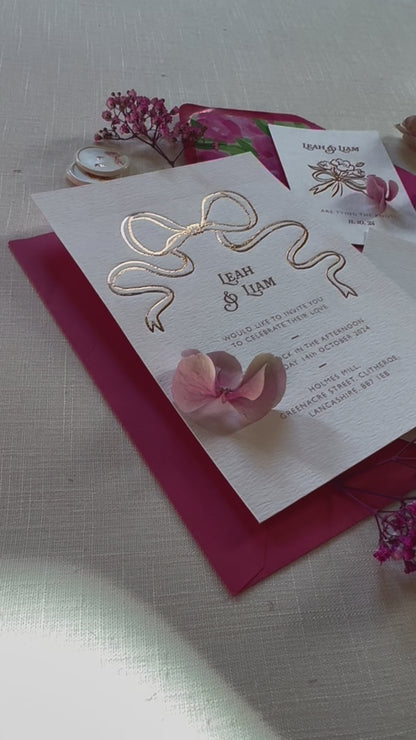 Bow Invitation Suite Pink