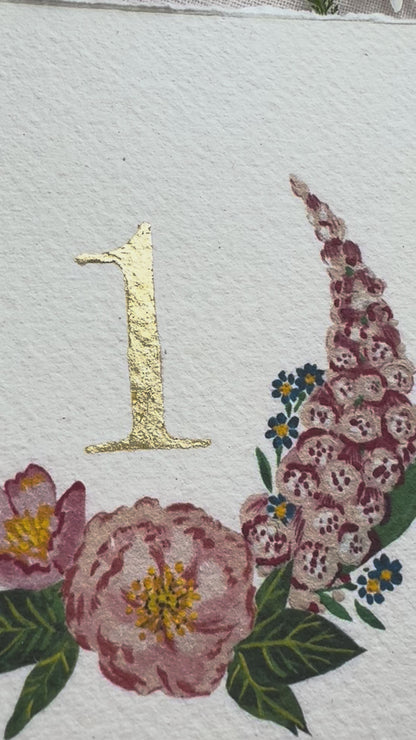 Wild Flower Wedding Table Numbers